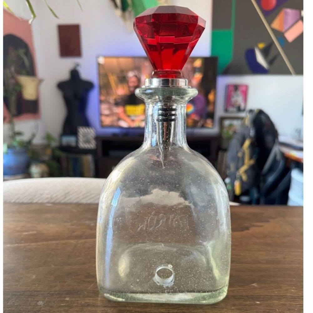 Decorative Patron Bottle w/ Custom Wine Stopper for bar light set up